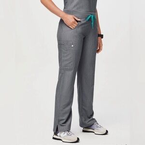 FIGS Kade Cargo Scrub Pants Graphite Gray Straight Leg Size XS Petite Side Slits